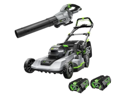 EGO Power+ LM2122SP-2 21-Inch 56-Volt Self-Propelled Lawn Mower with Touch Drive™ with (2) 4.0Ah Batteries, 550W Rapid Charger Kit and LB5800 580 CFM Cordless Leaf Blower